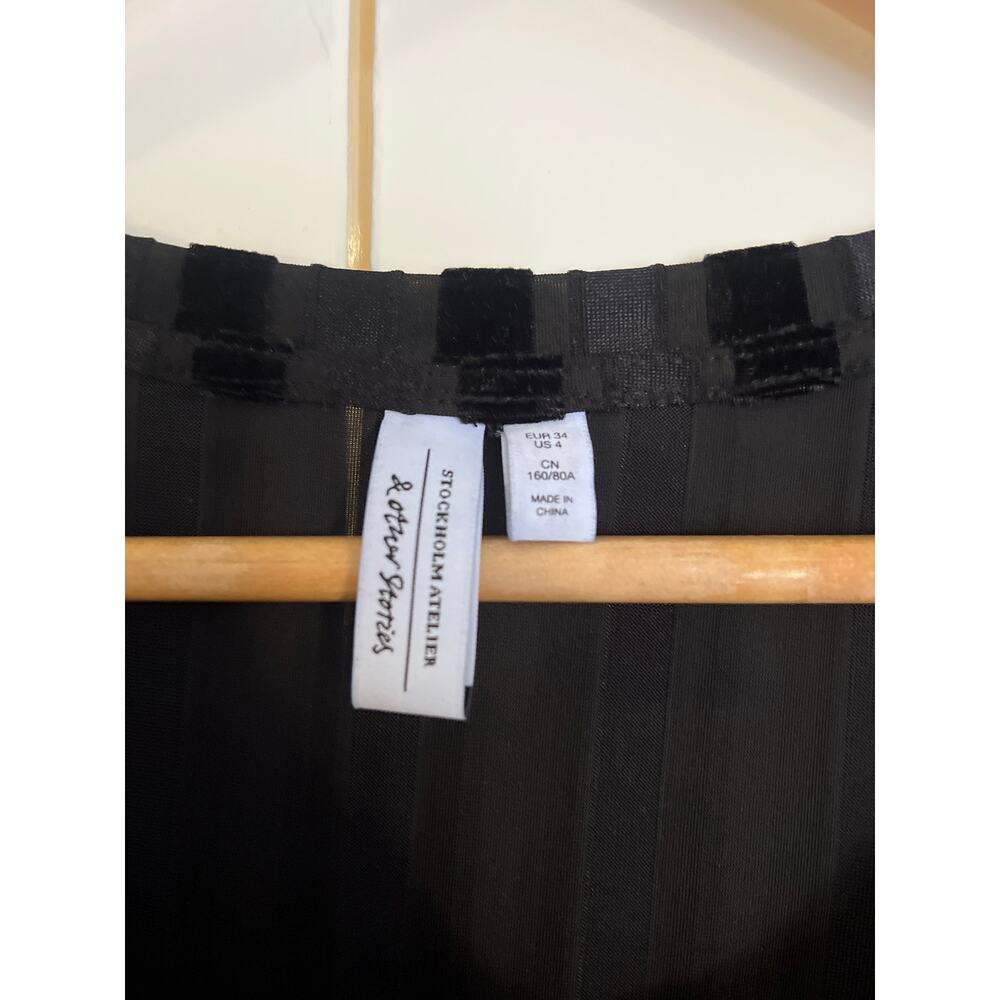 Gothic Velvet Striped Midi Dress Sz 4 &other stories with Stockholm Atelier - Picture 5 of 6